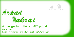 arpad makrai business card